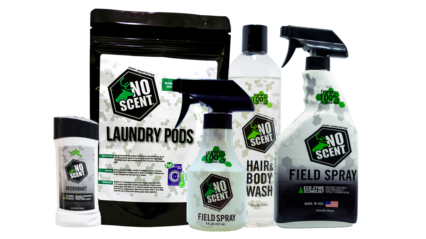 No Scent Super Bundle (Includes Deodorant!, Laundry Pods, Hair & Body Wash, 8oz & 24oz FIELD SPRAY)